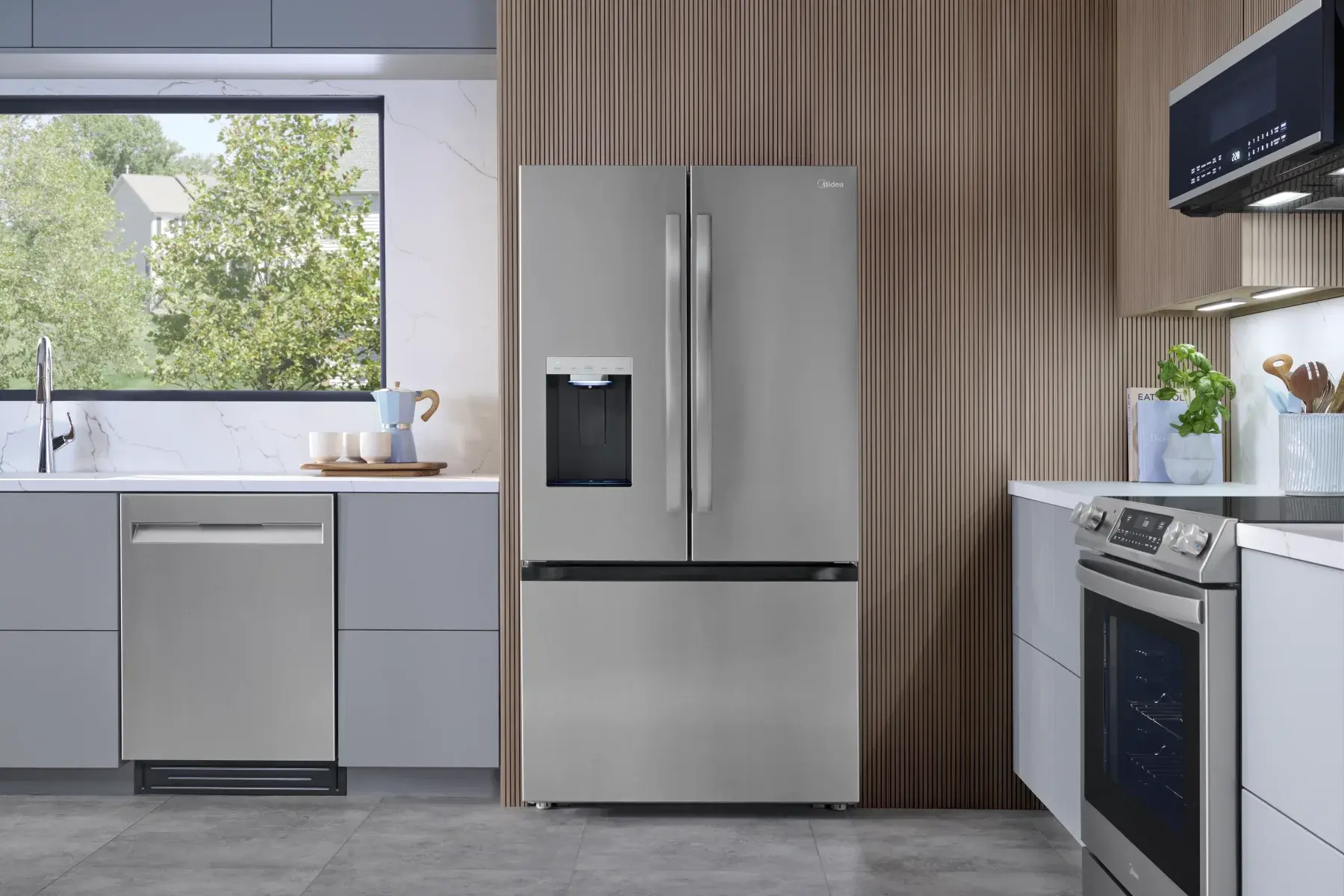 Midea kitchen with refrigerator